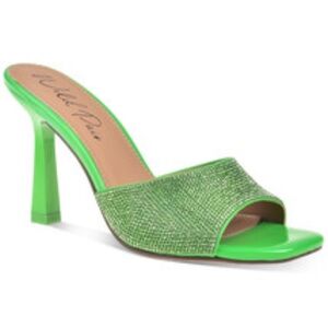 Wild Pair Green Glitter Slide sandals